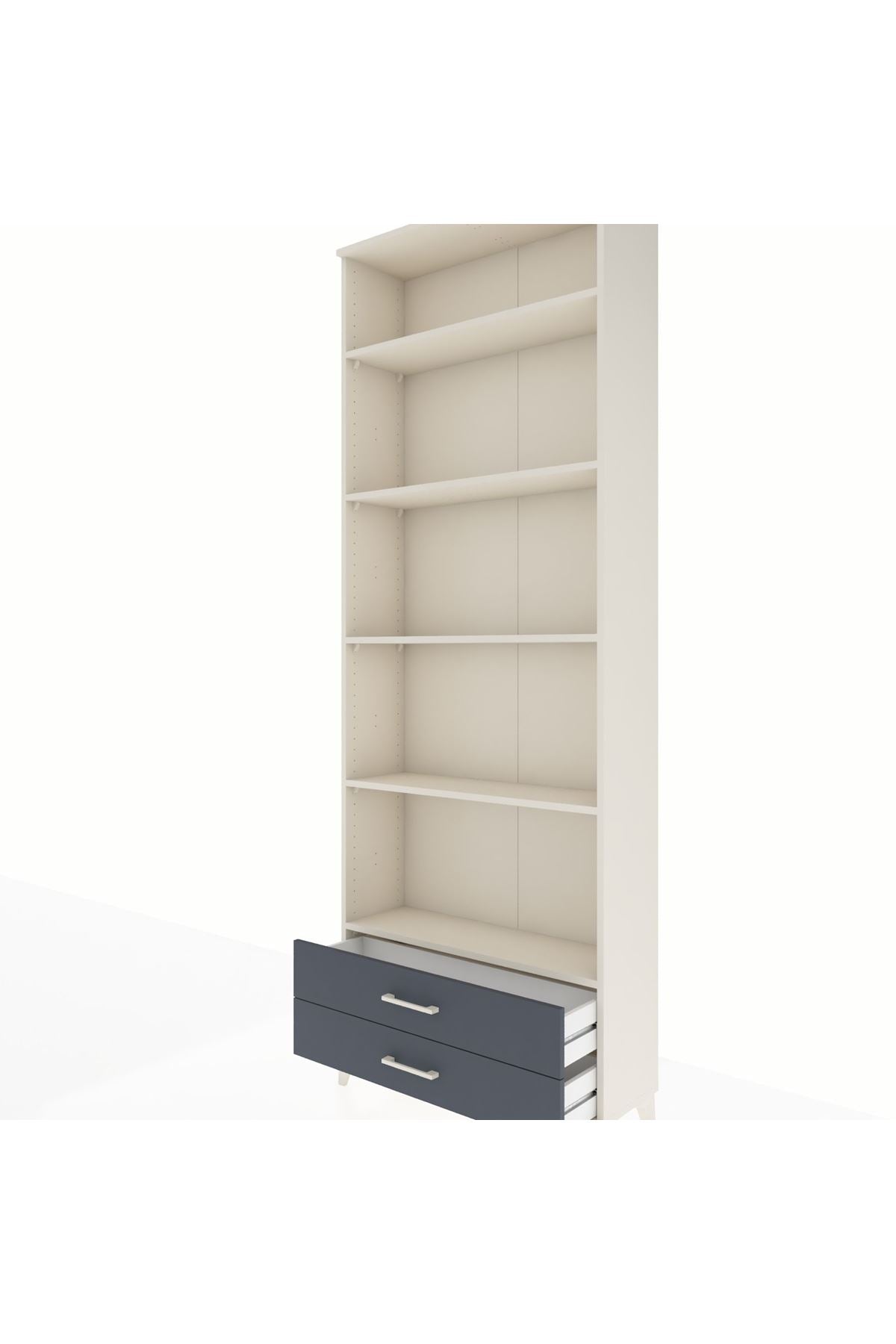 Arges Dolap 5 Raflı 2 Çekmeceli 88x30x243 Aytaşı-Antrasit