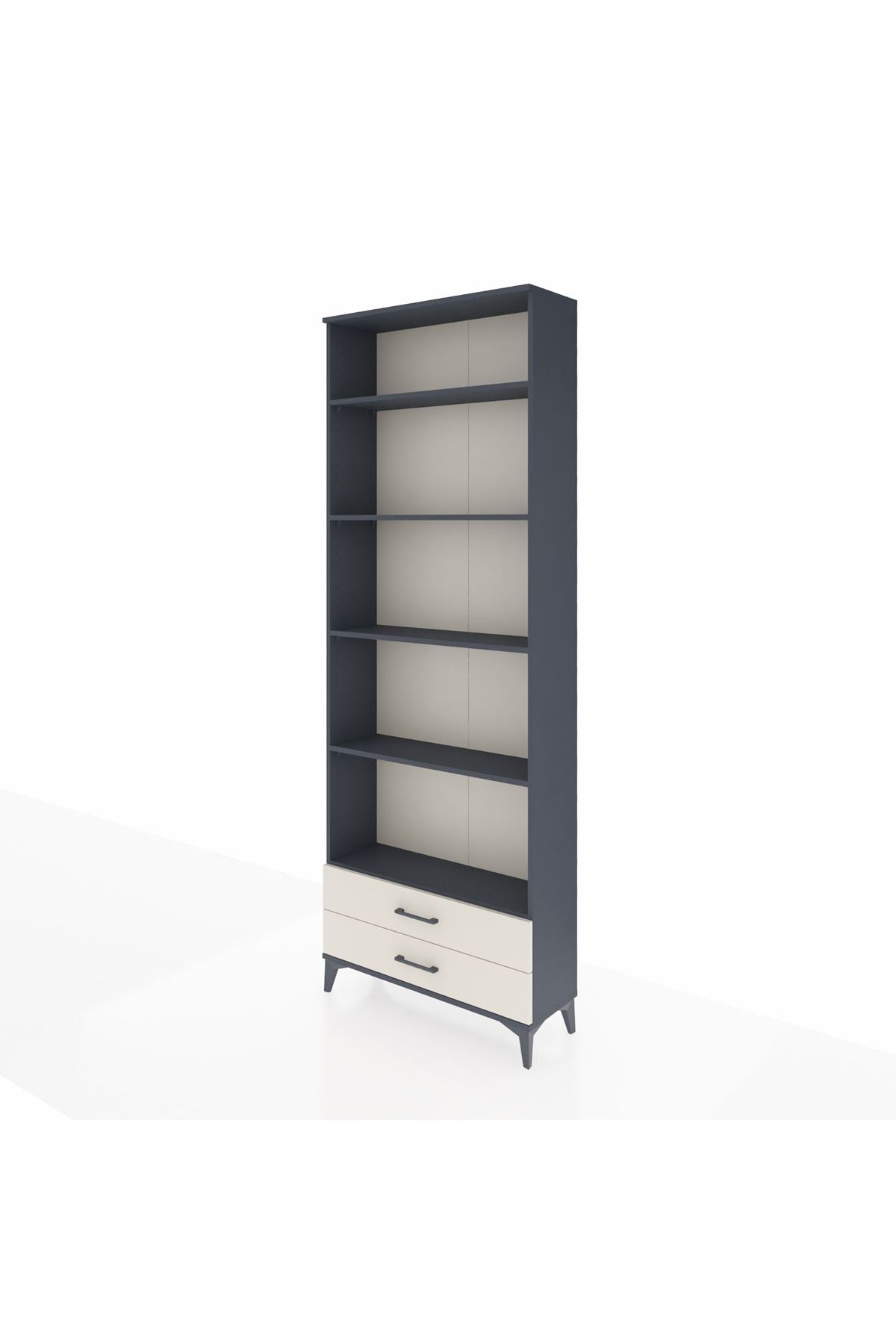 Arges Dolap 5 Raflı 2 Çekmeceli 88x30x243 Antrasit-Aytaşı