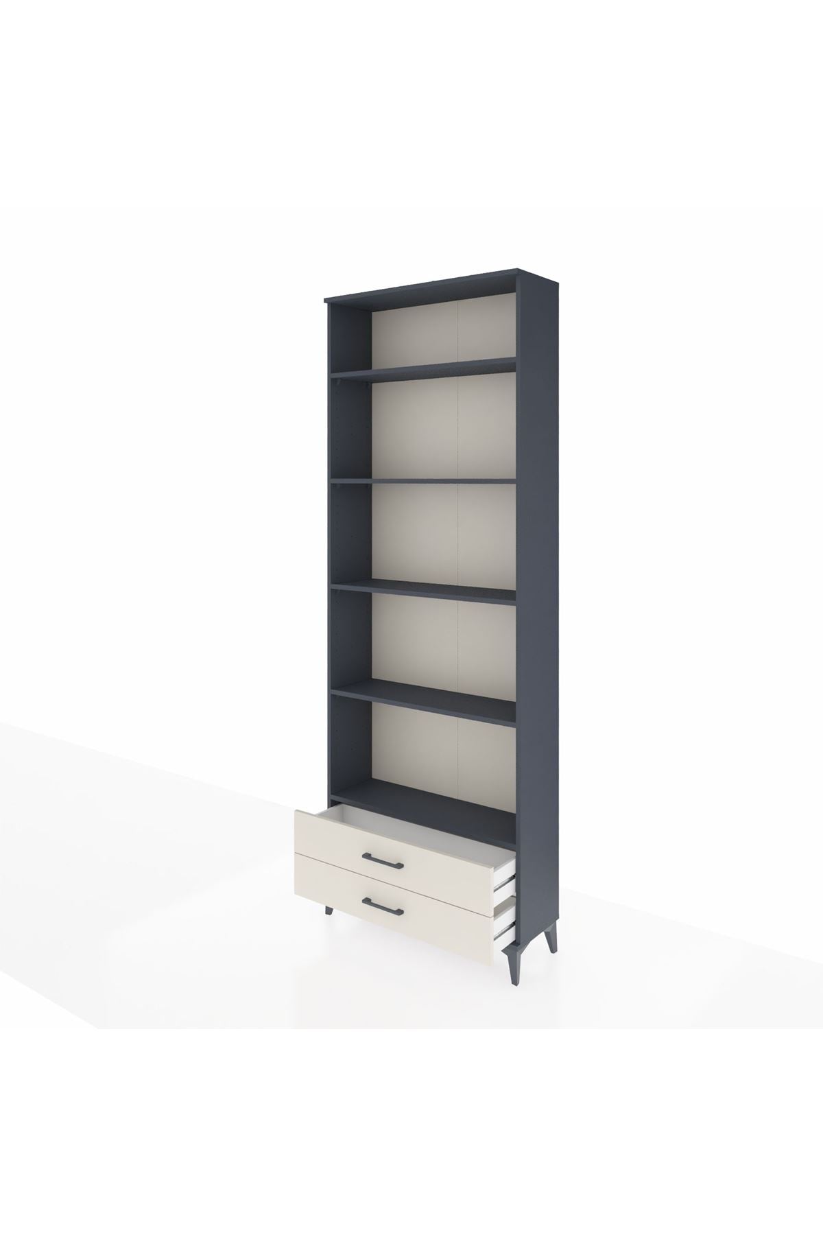 Arges Dolap 5 Raflı 2 Çekmeceli 88x30x243 Antrasit-Aytaşı