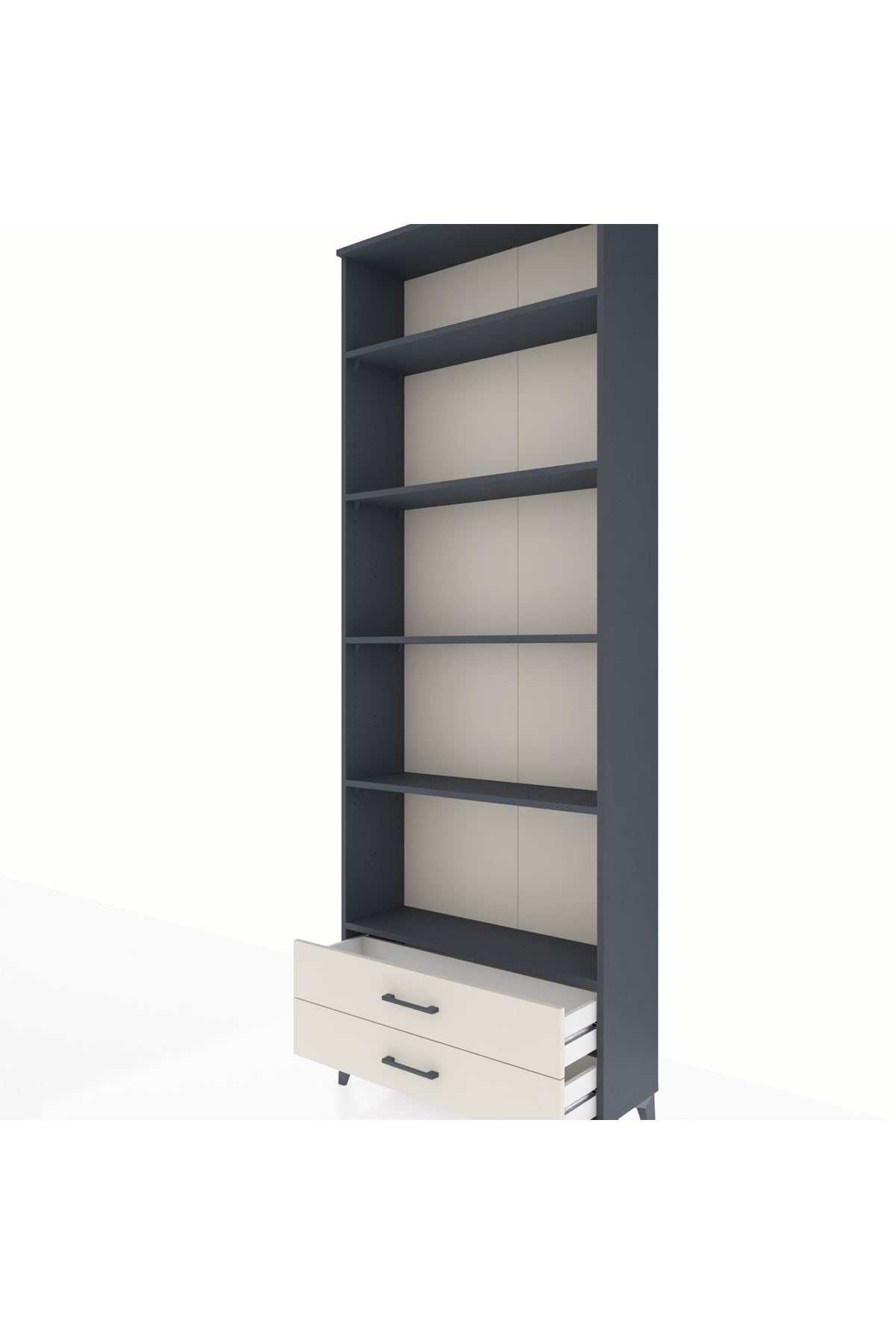 Arges Dolap 5 Raflı 2 Çekmeceli 88x30x243 Antrasit-Aytaşı