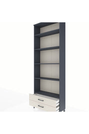 Arges Dolap 5 Raflı 2 Çekmeceli 88x30x243 Antrasit-Aytaşı