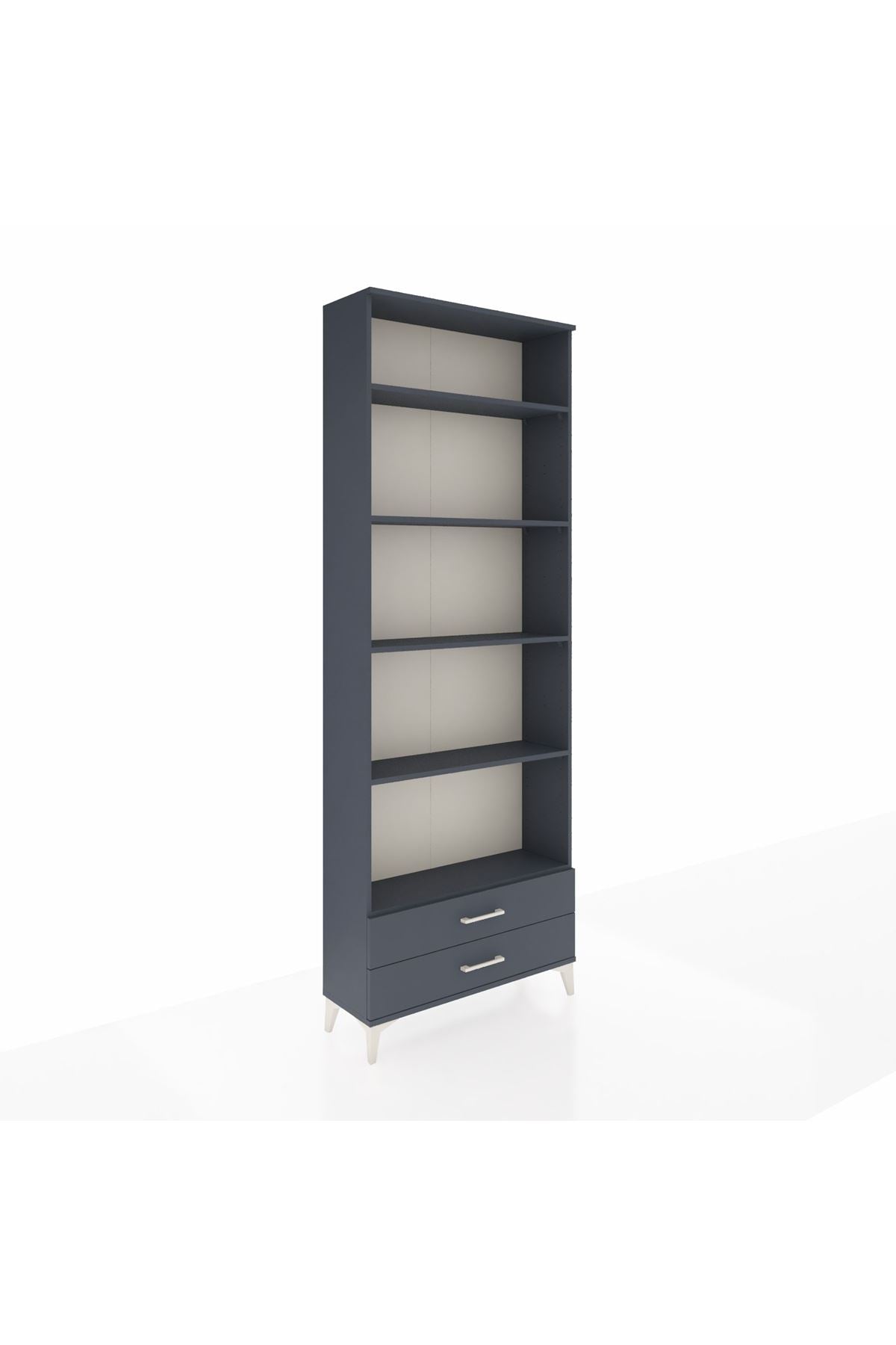 Arges Dolap 5 Raflı 2 Çekmeceli 88x30x243 Antrasit-Antrasit