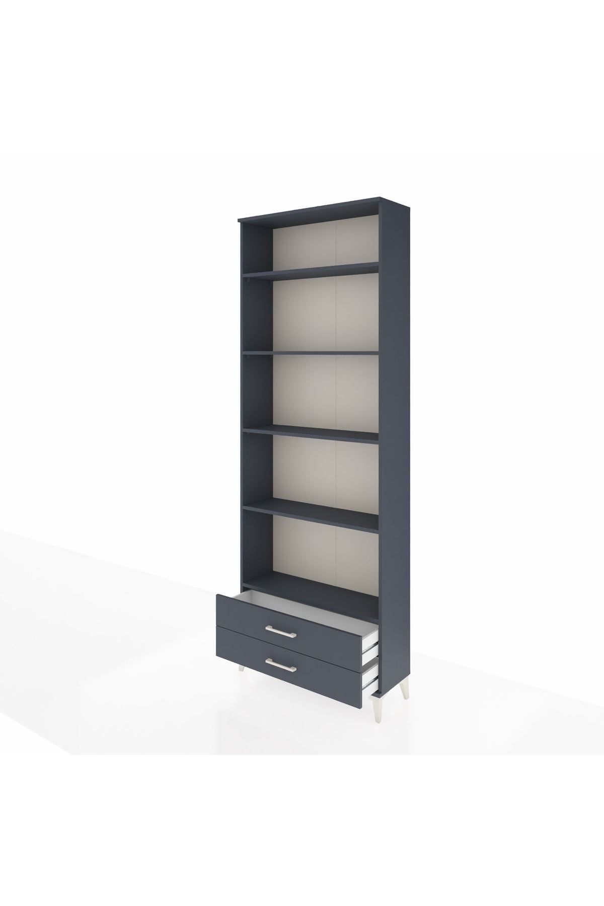 Arges Dolap 5 Raflı 2 Çekmeceli 88x30x243 Antrasit-Antrasit