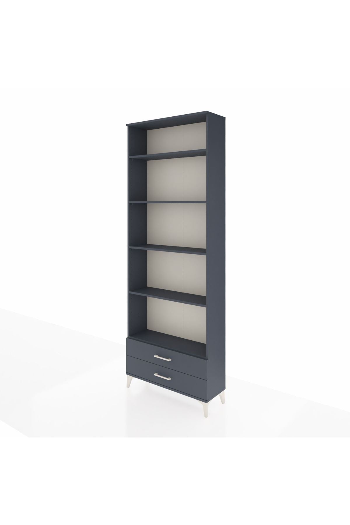 Arges Dolap 5 Raflı 2 Çekmeceli 88x30x243 Antrasit-Antrasit