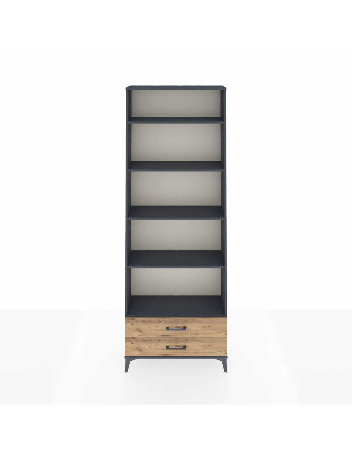 Arges Dolap 5 Raflı 2 Çekmeceli 88x30x243 Antrasit-Çam