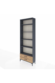 Arges Dolap 5 Raflı 2 Çekmeceli 88x30x243 Antrasit-Çam