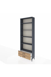 Arges Dolap 5 Raflı 2 Çekmeceli 88x30x243 Antrasit-Çam