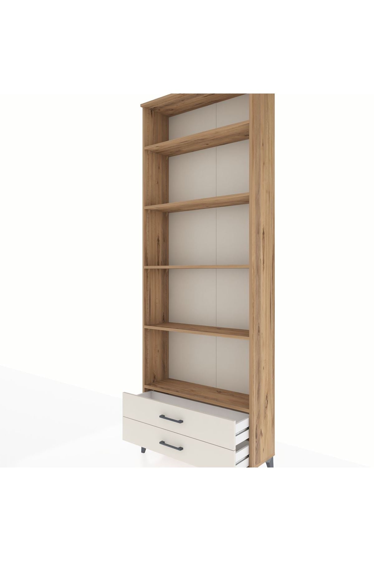 Arges Dolap 5 Raflı 2 Çekmeceli 88x30x243 Çam-Aytaşı