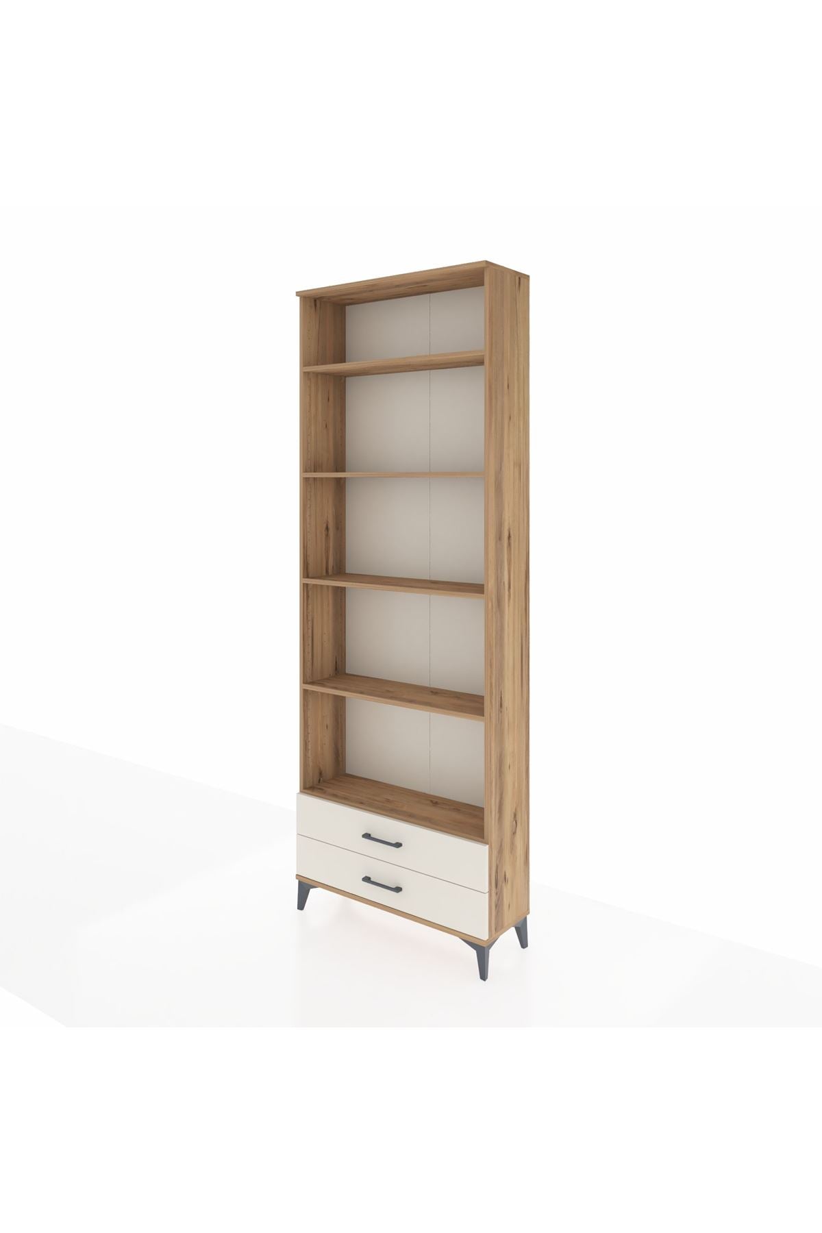 Arges Dolap 5 Raflı 2 Çekmeceli 88x30x243 Çam-Aytaşı