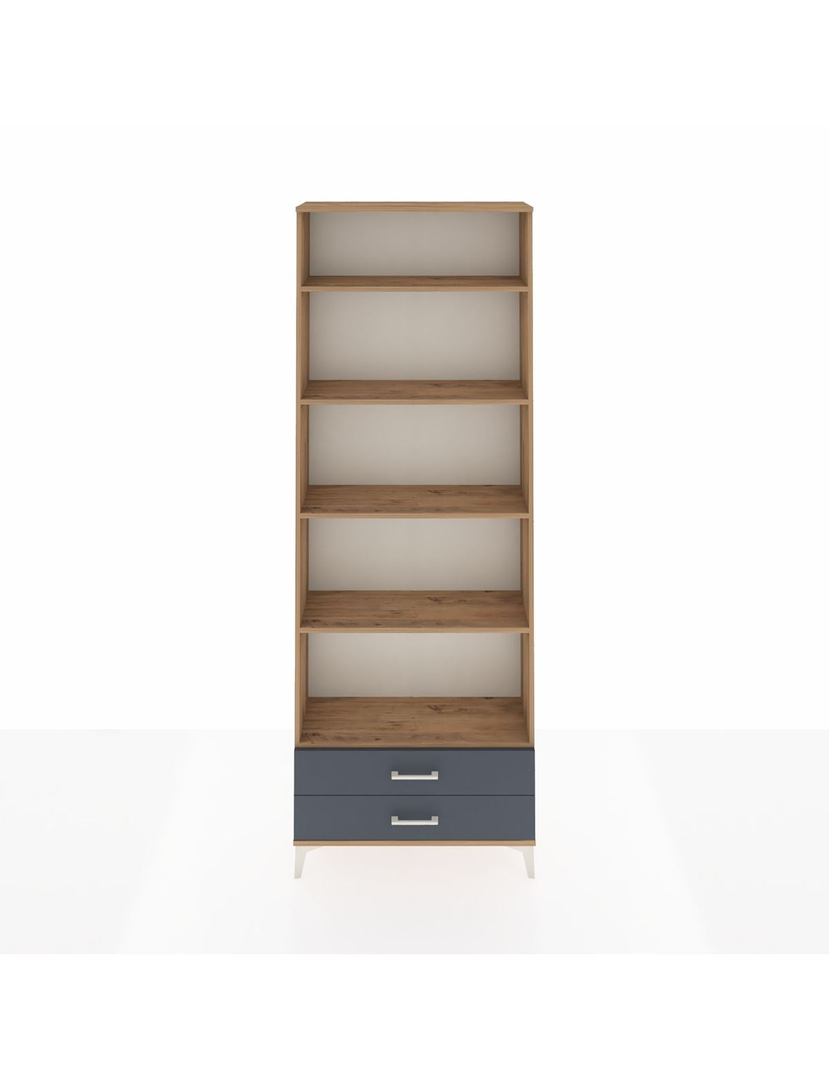 Arges Dolap 5 Raflı 2 Çekmeceli 88x30x243 Çam-Antrasit