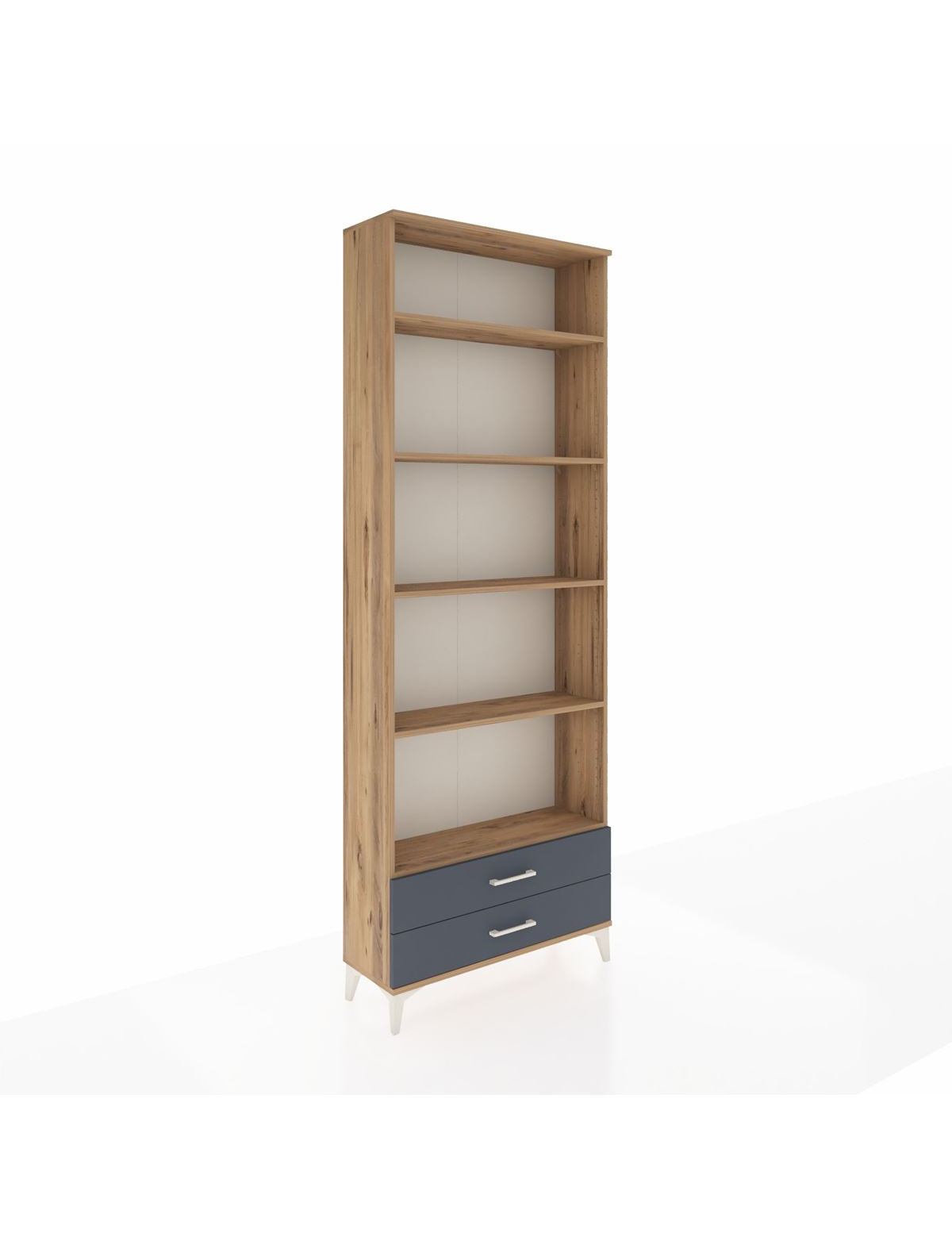 Arges Dolap 5 Raflı 2 Çekmeceli 88x30x243 Çam-Antrasit