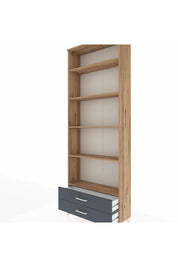 Arges Dolap 5 Raflı 2 Çekmeceli 88x30x243 Çam-Antrasit