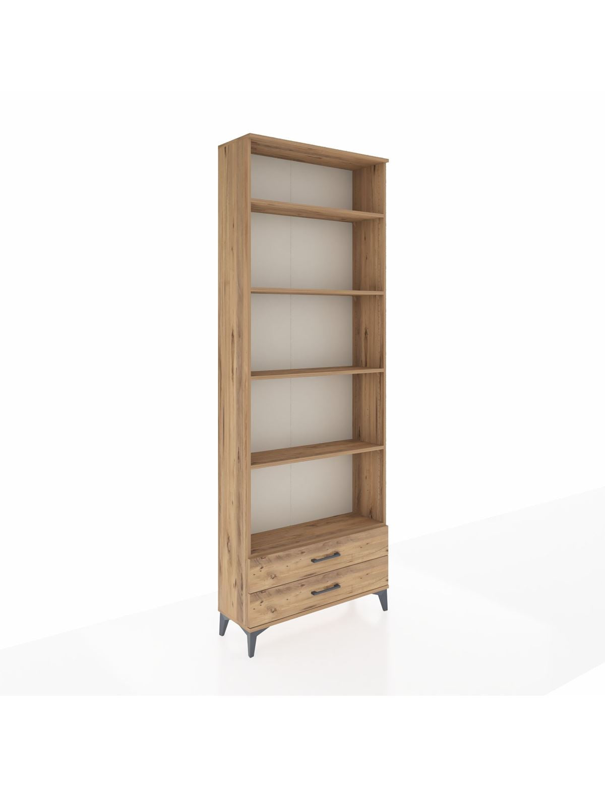 Arges Dolap 5 Raflı 2 Çekmeceli 88x30x243 Çam-Çam