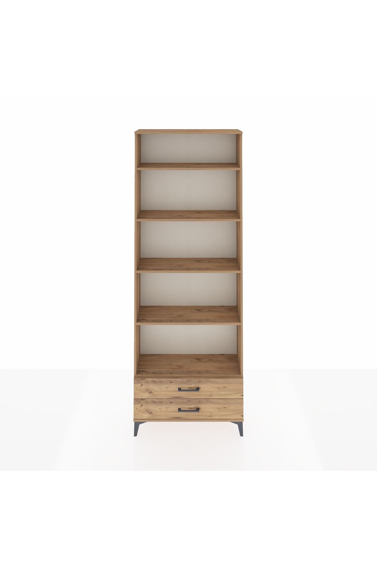 Arges Dolap 5 Raflı 2 Çekmeceli 88x30x243 Çam-Çam