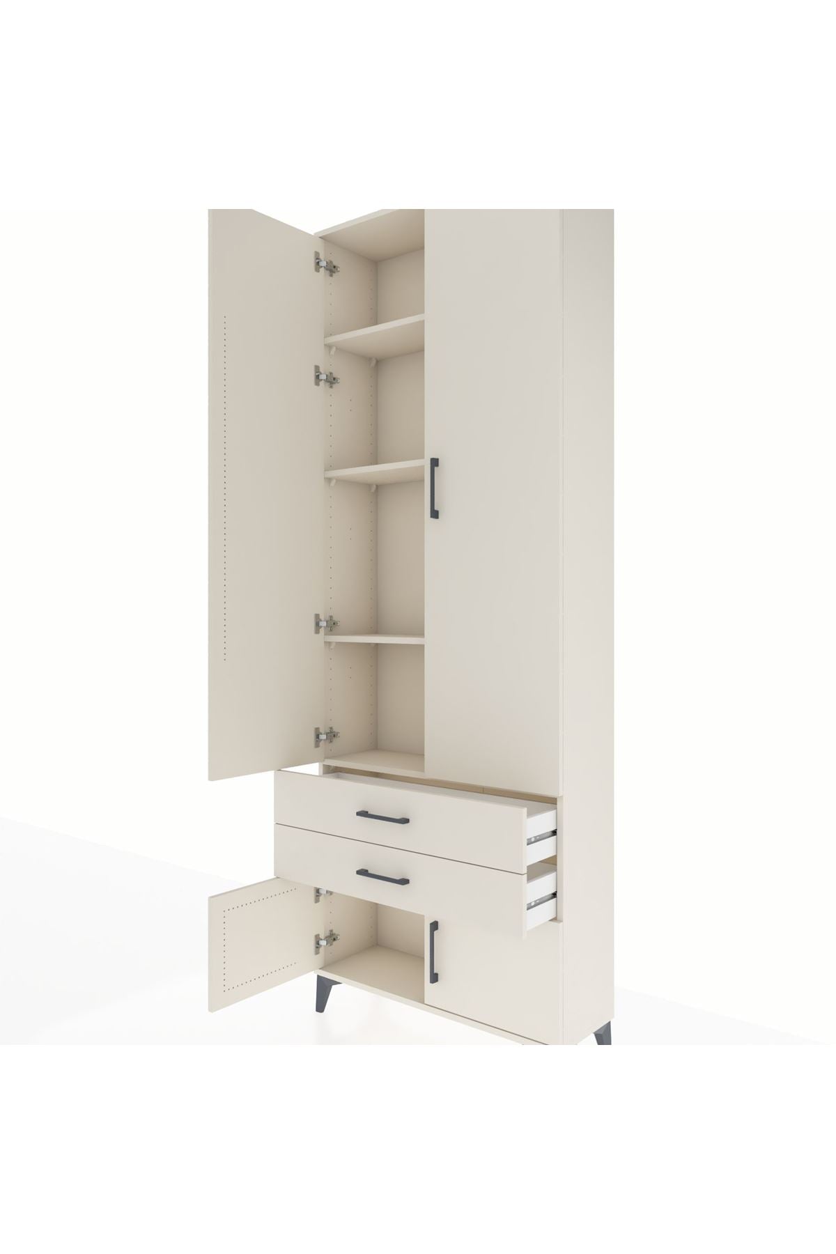 Arges Dolap 4 Raflı 2 Çekmeceli 4 Kapaklı 88x30x243 Aytaşı-Aytaşı