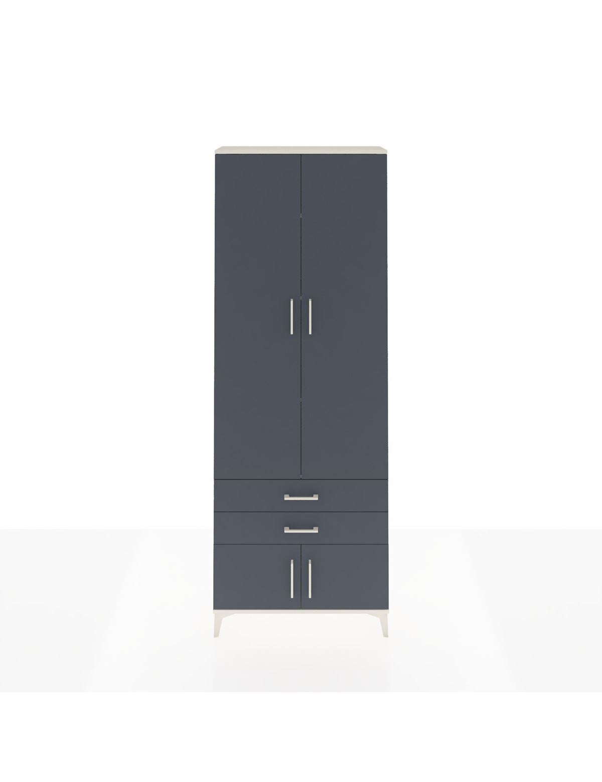 Arges Dolap 4 Raflı 2 Çekmeceli 4 Kapaklı 88x30x243 Aytaşı-Antrasit