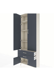 Arges Dolap 4 Raflı 2 Çekmeceli 4 Kapaklı 88x30x243 Aytaşı-Antrasit