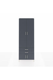 Arges Dolap 4 Raflı 2 Çekmeceli 4 Kapaklı 88x30x243 Antrasit-Antrasit