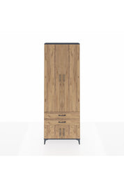 Arges Dolap 4 Raflı 2 Çekmeceli 4 Kapaklı 88x30x243 Antrasit-Çam