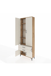 Arges Dolap 4 Raflı 2 Çekmeceli 4 Kapaklı 88x30x243 Çam-Aytaşı