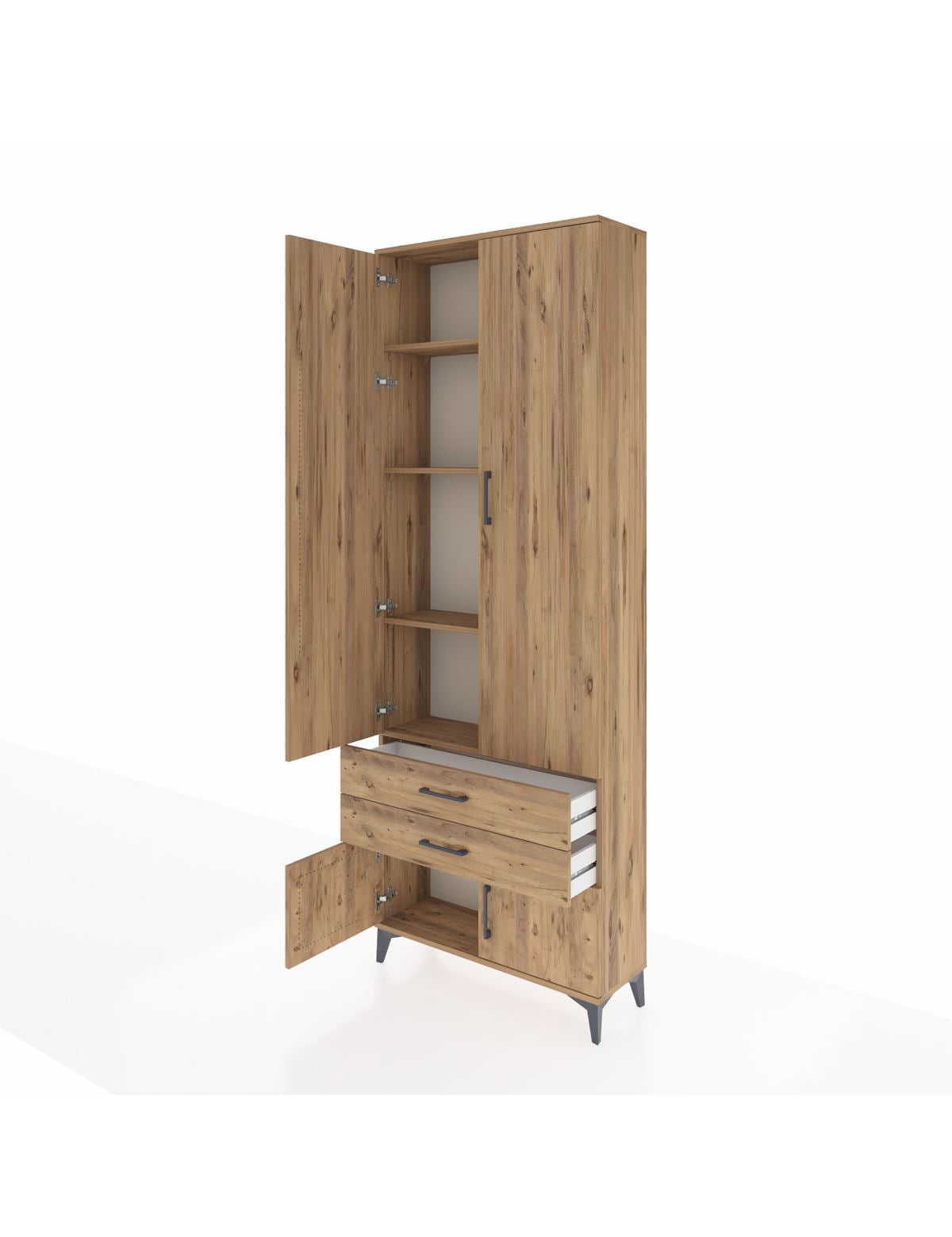 Arges Dolap 4 Raflı 2 Çekmeceli 4 Kapaklı 88x30x243 - S33M279V9A