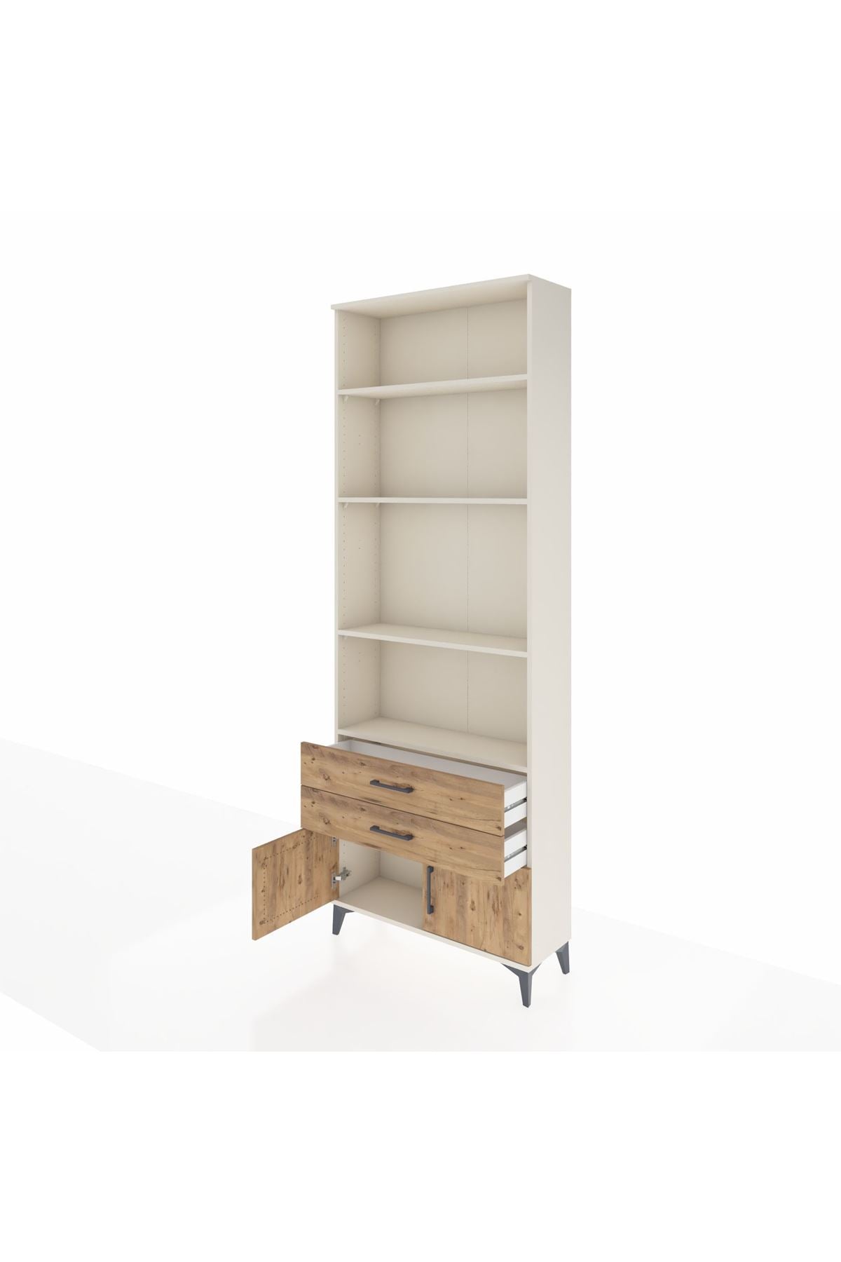 Arges Dolap 4 Raflı 2 Çekmeceli 2 Kapaklı 88x30x243 Aytaşı-Çam