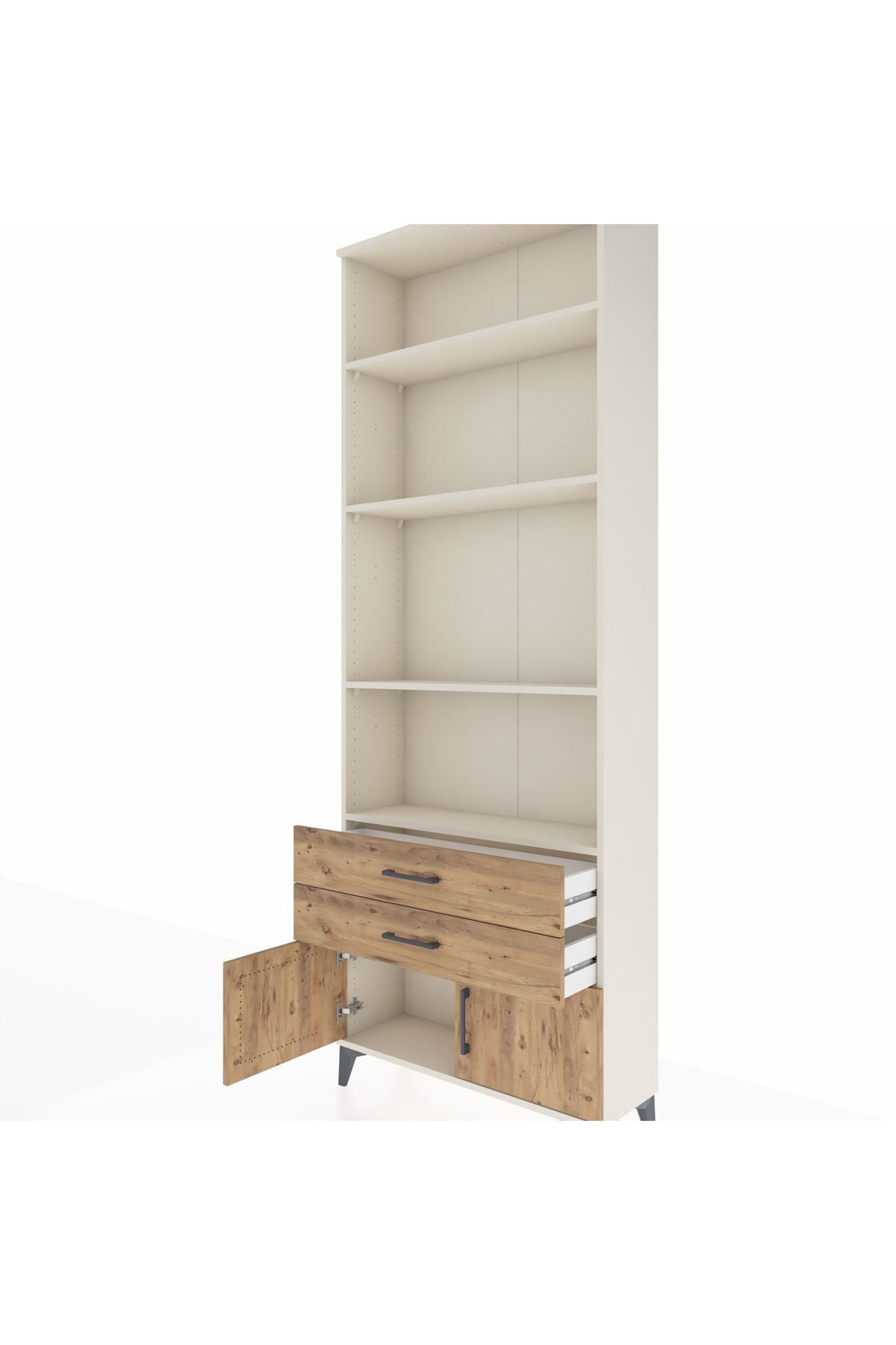 Arges Dolap 4 Raflı 2 Çekmeceli 2 Kapaklı 88x30x243 Aytaşı-Çam