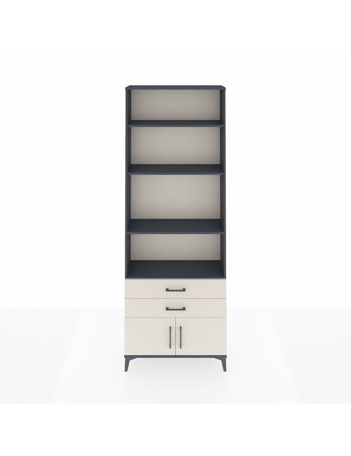 Arges Dolap 4 Raflı 2 Çekmeceli 2 Kapaklı 88x30x243 Antrasit-Aytaşı