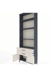 Arges Dolap 4 Raflı 2 Çekmeceli 2 Kapaklı 88x30x243 Antrasit-Aytaşı