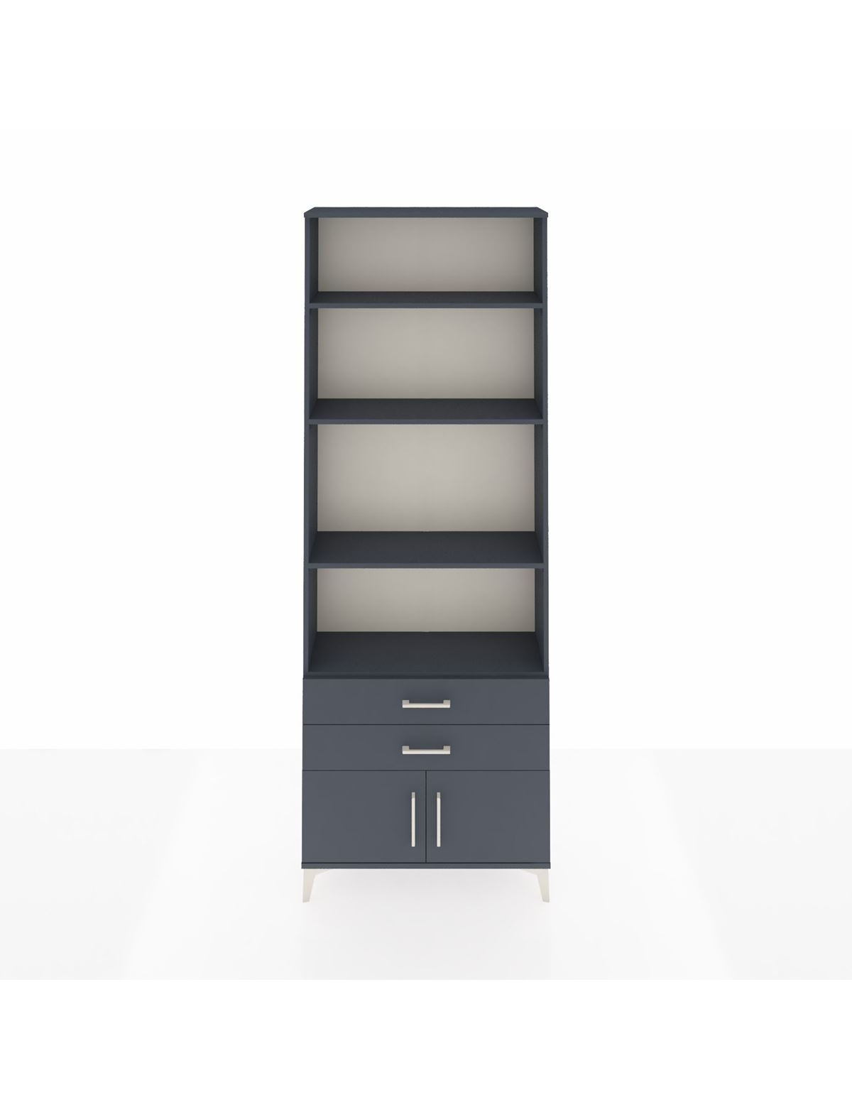 Arges Dolap 4 Raflı 2 Çekmeceli 2 Kapaklı 88x30x243 Antrasit-Antrasit