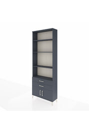 Arges Dolap 4 Raflı 2 Çekmeceli 2 Kapaklı 88x30x243 Antrasit-Antrasit