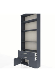 Arges Dolap 4 Raflı 2 Çekmeceli 2 Kapaklı 88x30x243 Antrasit-Antrasit