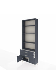 Arges Dolap 4 Raflı 2 Çekmeceli 2 Kapaklı 88x30x243 Antrasit-Antrasit