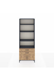 Arges Dolap 4 Raflı 2 Çekmeceli 2 Kapaklı 88x30x243 Antrasit-Çam