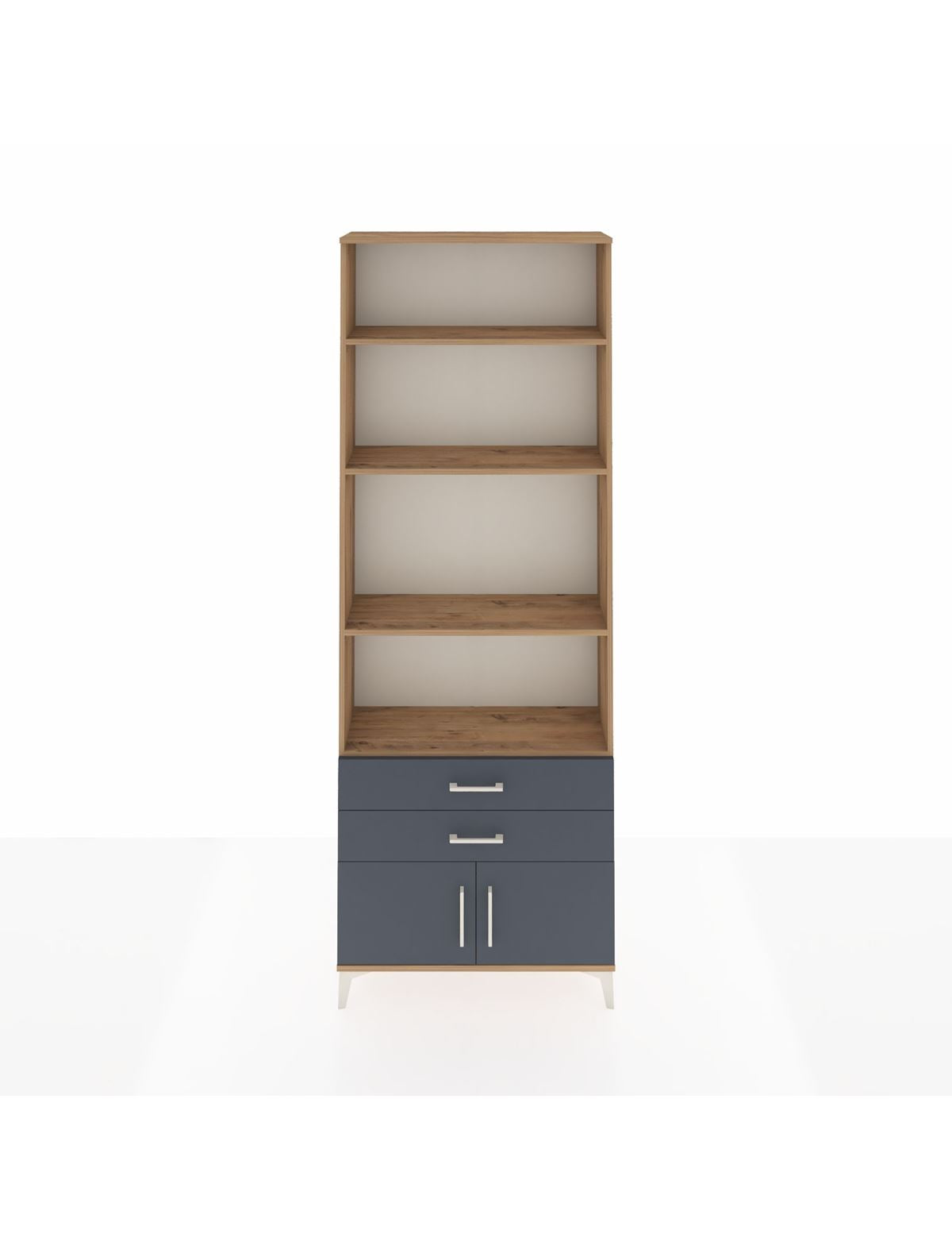 Arges Dolap 4 Raflı 2 Çekmeceli 2 Kapaklı 88x30x243 Çam-Antrasit