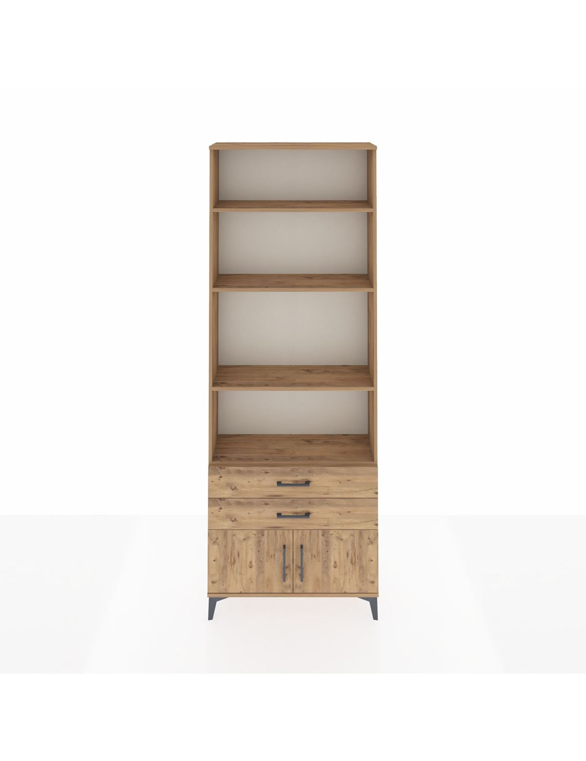 Arges Dolap 4 Raflı 2 Çekmeceli 2 Kapaklı 88x30x243 Çam-Çam