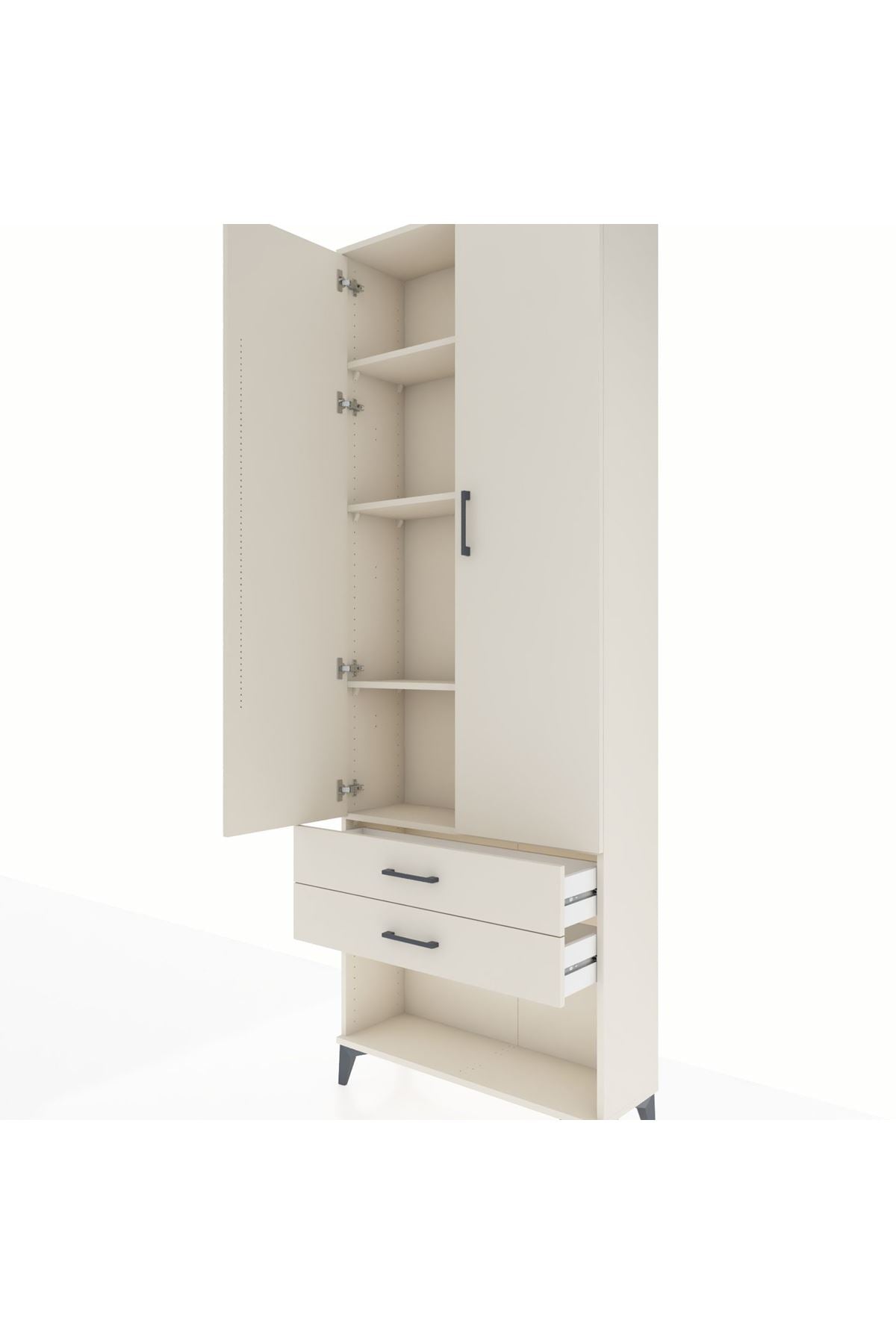 Arges Dolap 4 Raflı 2 Çekmeceli 2 Kapaklı 88x30x243 Aytaşı-Aytaşı