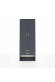 Arges Dolap 4 Raflı 2 Çekmeceli 2 Kapaklı 88x30x243 Antrasit-Antrasit