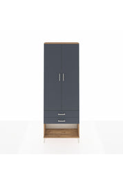 Arges Dolap 4 Raflı 2 Çekmeceli 2 Kapaklı 88x30x243 Çam-Antrasit