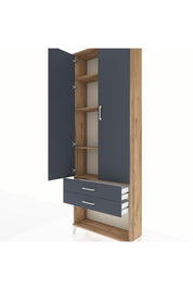 Arges Dolap 4 Raflı 2 Çekmeceli 2 Kapaklı 88x30x243 Çam-Antrasit