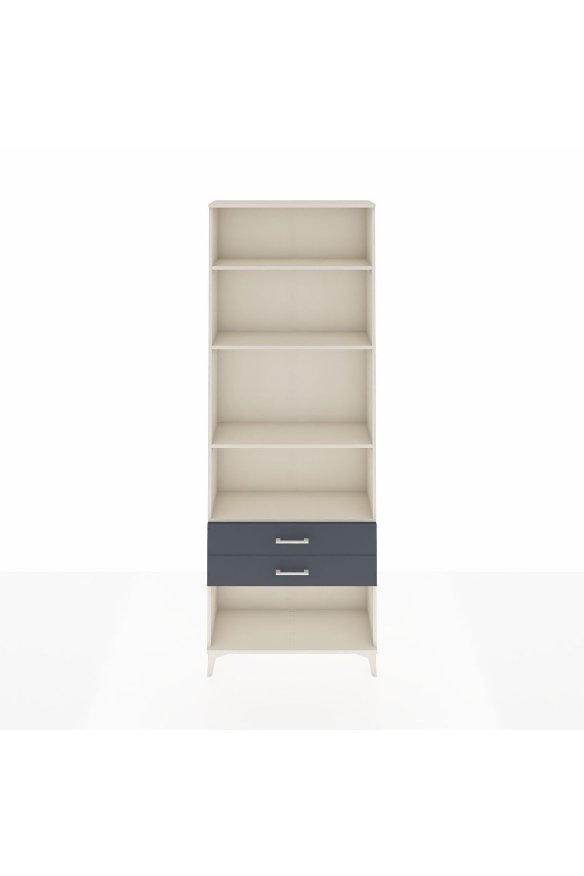 Arges Dolap 4 Raflı 2 Çekmeceli 88x30x243 Aytaşı-Antrasit