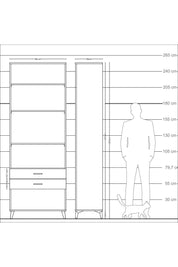 Arges Dolap 4 Raflı 2 Çekmeceli 88x30x243 Aytaşı-Çam