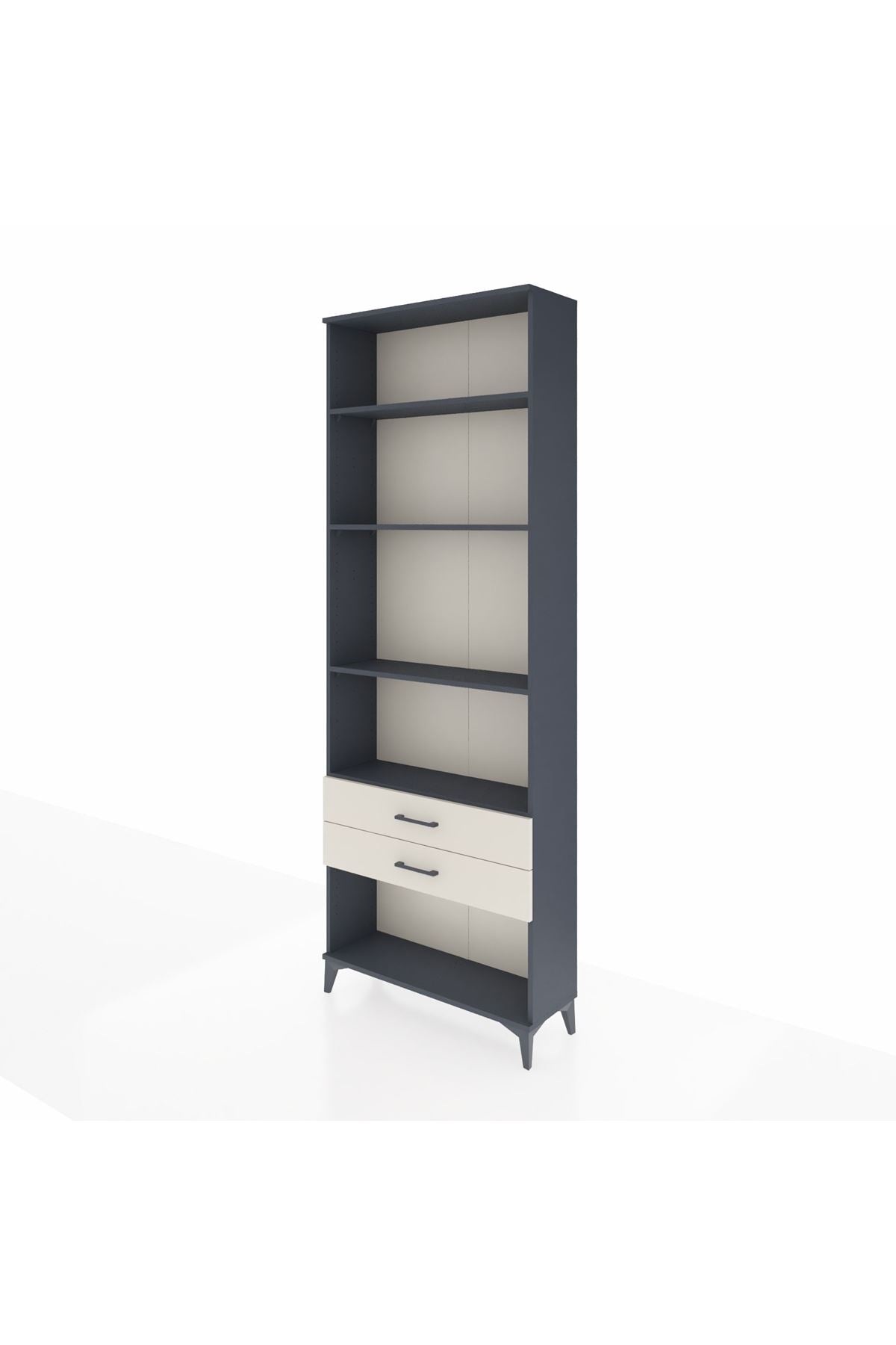 Arges Dolap 4 Raflı 2 Çekmeceli 88x30x243 Antrasit-Aytaşı