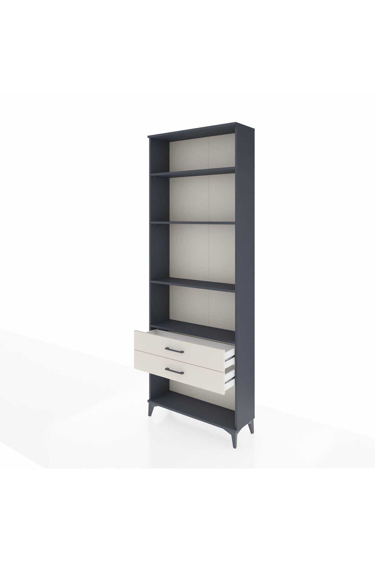 Arges Dolap 4 Raflı 2 Çekmeceli 88x30x243 Antrasit-Aytaşı