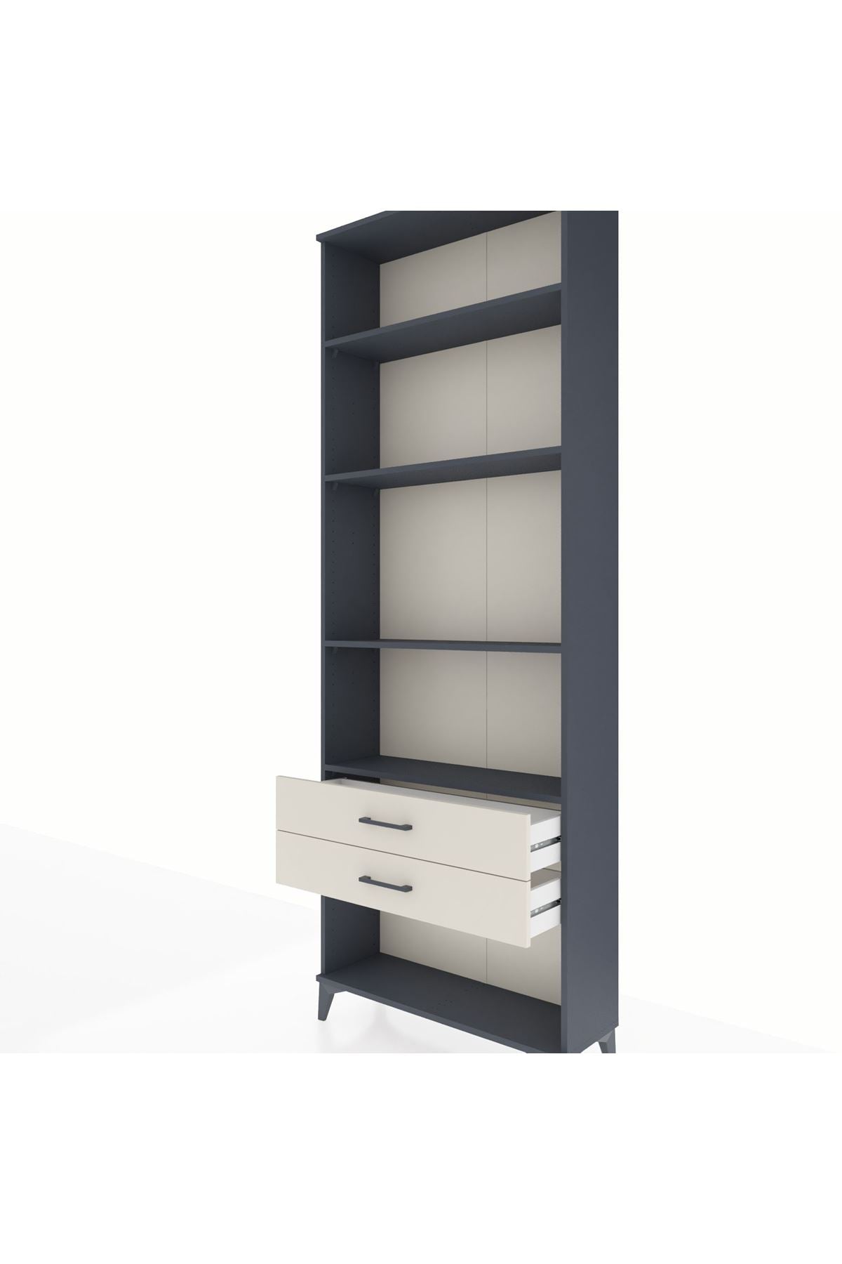 Arges Dolap 4 Raflı 2 Çekmeceli 88x30x243 Antrasit-Aytaşı