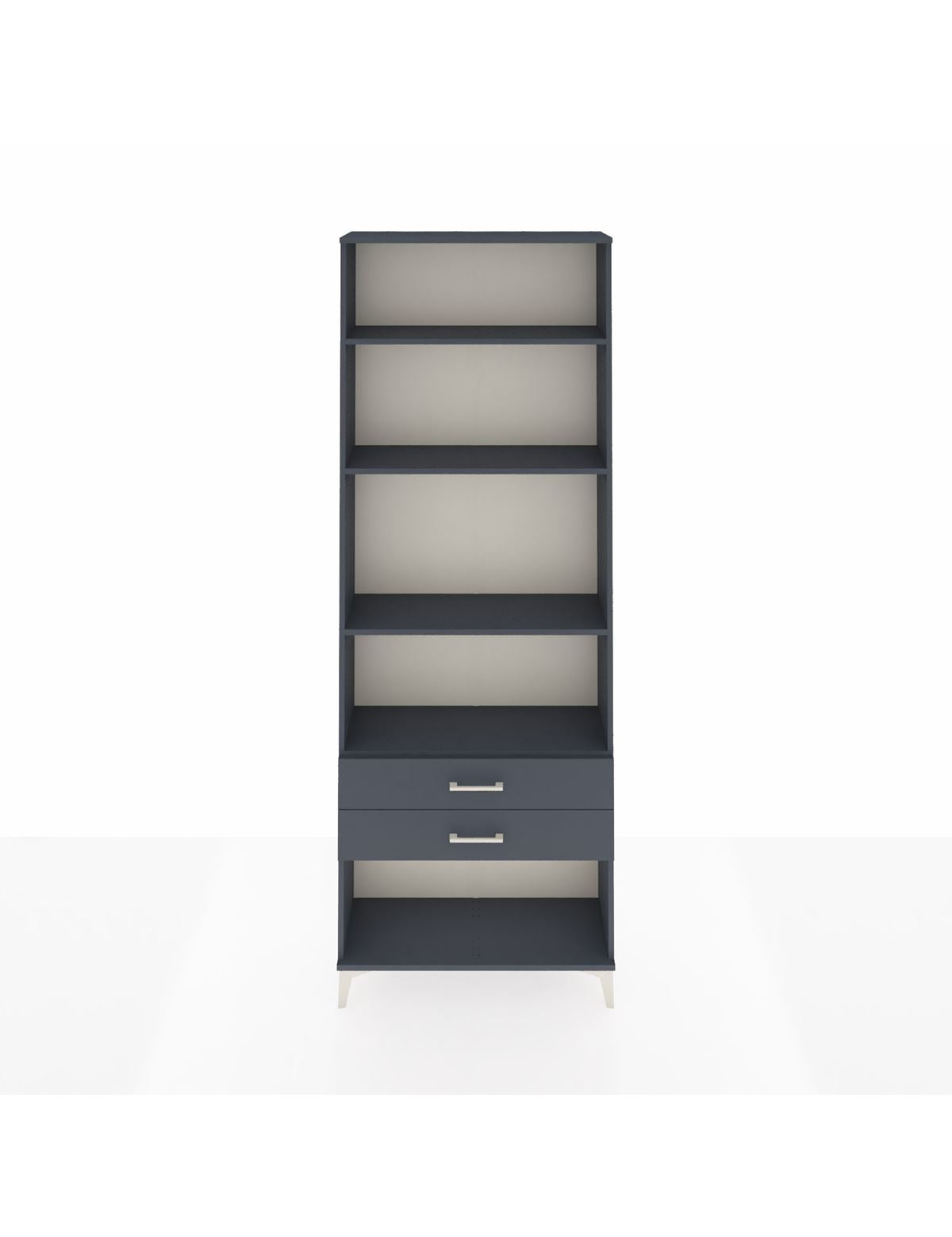 Arges Dolap 4 Raflı 2 Çekmeceli 88x30x243 Antrasit-Antrasit