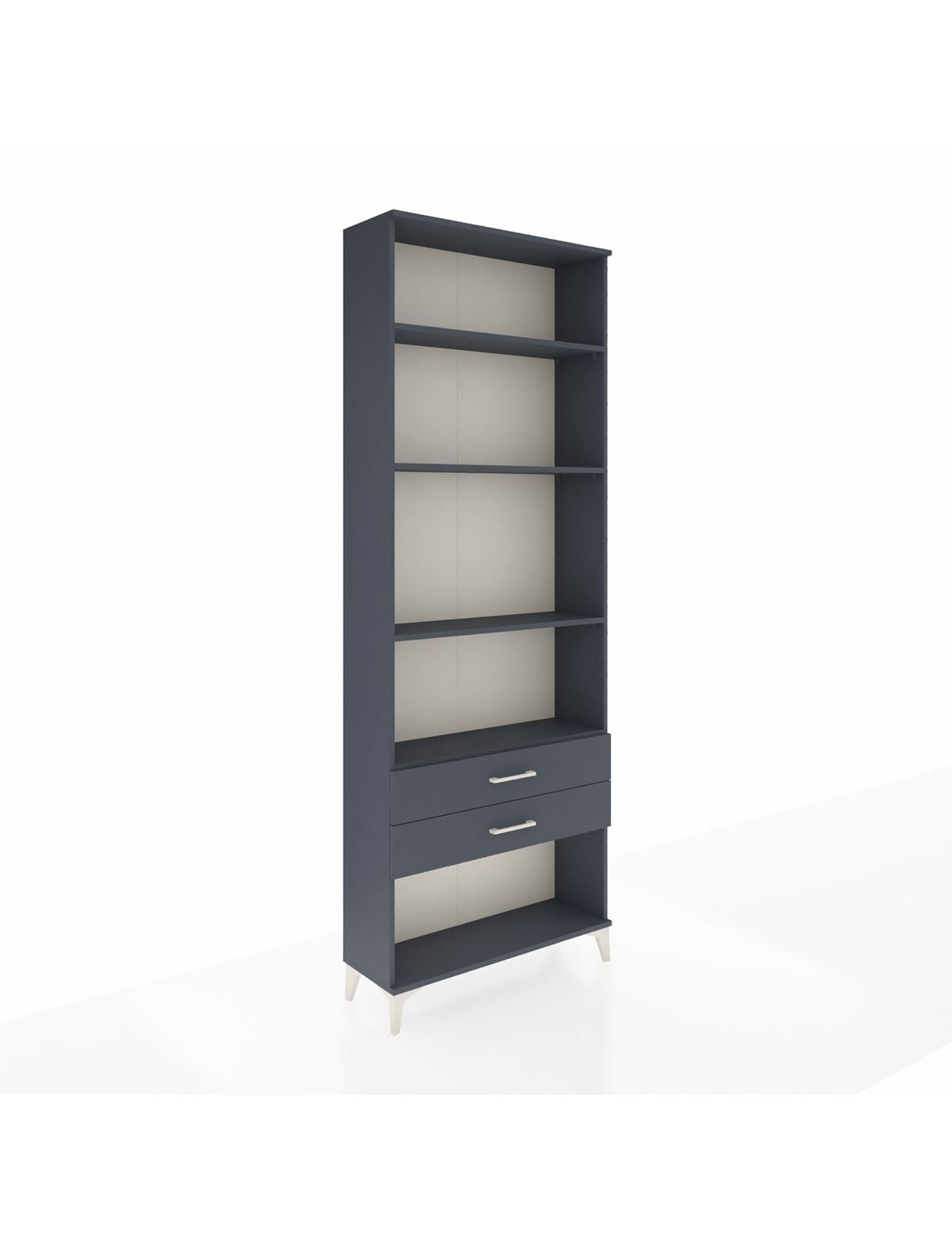 Arges Dolap 4 Raflı 2 Çekmeceli 88x30x243 Antrasit-Antrasit