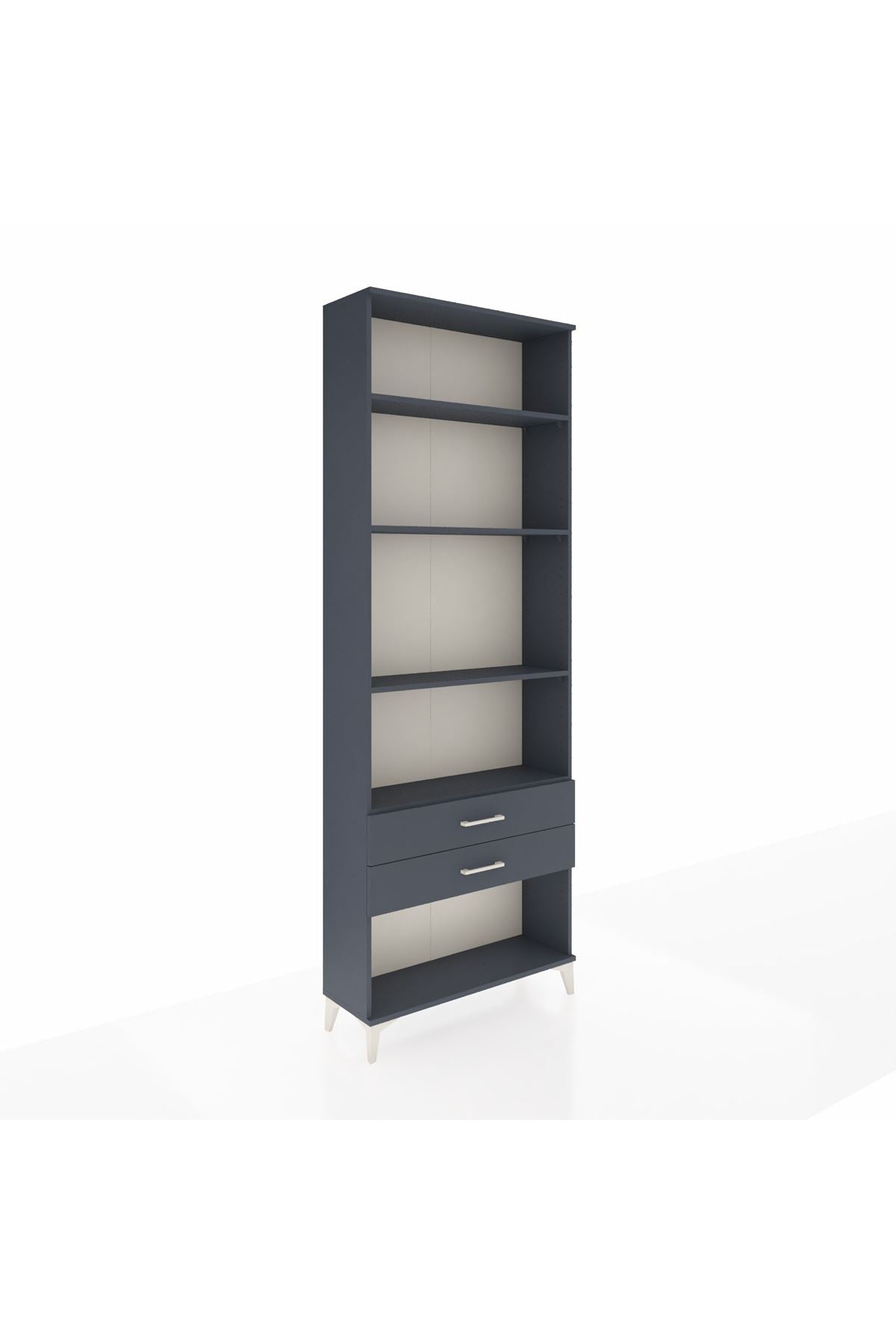 Arges Dolap 4 Raflı 2 Çekmeceli 88x30x243 Antrasit-Antrasit