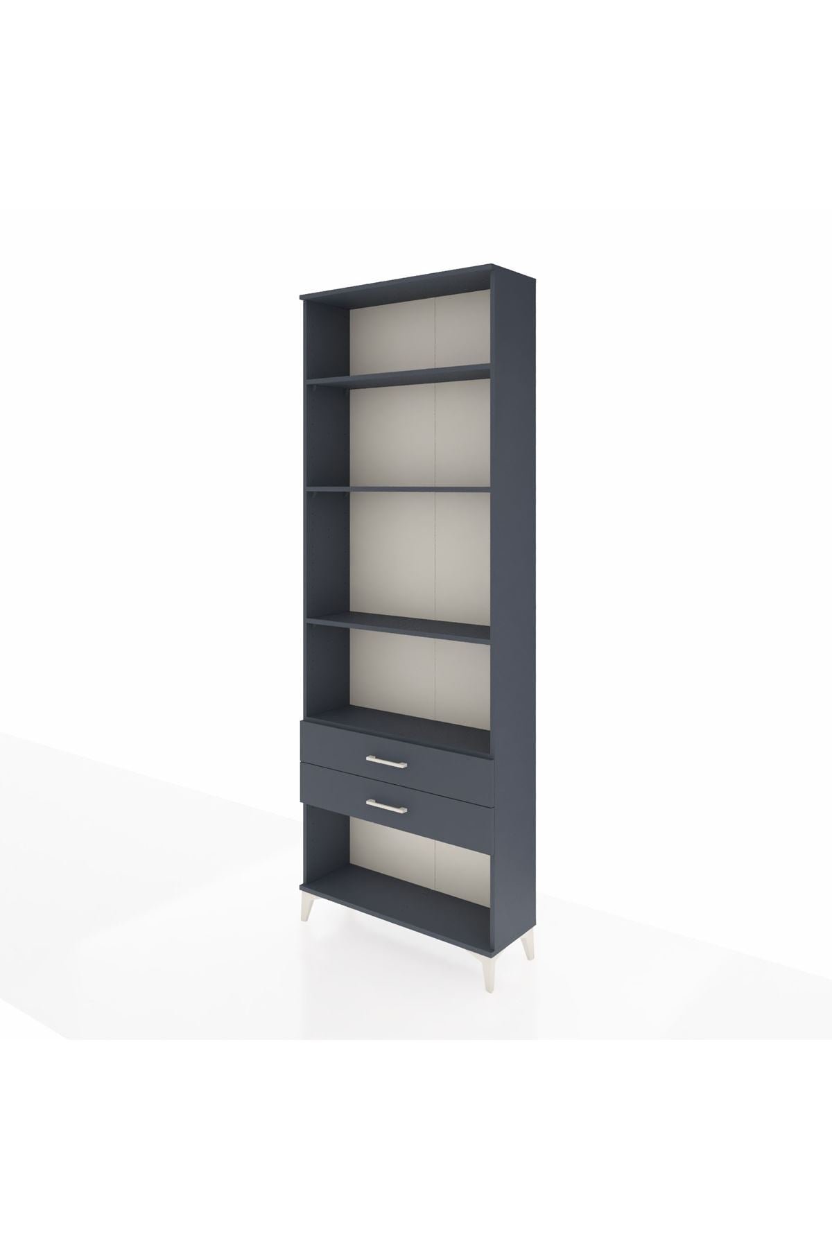 Arges Dolap 4 Raflı 2 Çekmeceli 88x30x243 Antrasit-Antrasit