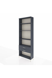 Arges Dolap 4 Raflı 2 Çekmeceli 88x30x243 Antrasit-Antrasit